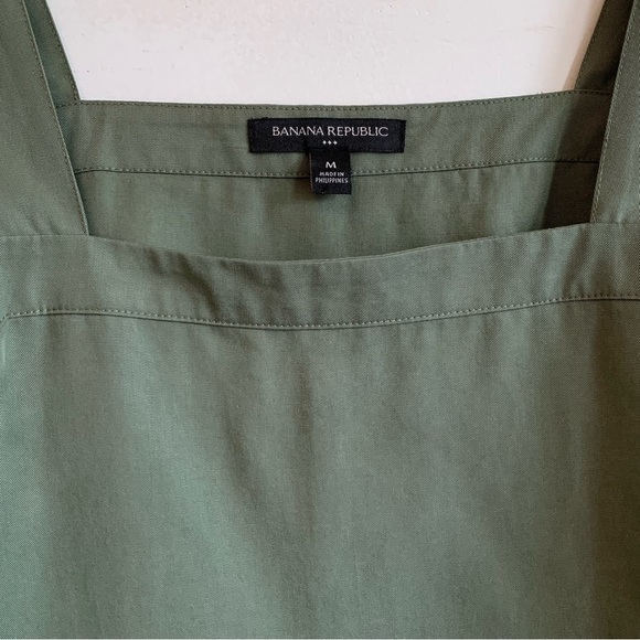 Banana Republic green tencel square neck tank top Medium - Picture 4 of 8